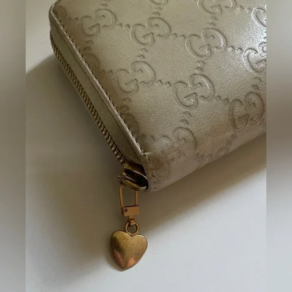 Gucci Long Wallet Leather Guccissima GG Shima Monogram Zip Around Zippy Biege - Picture 16 of 17